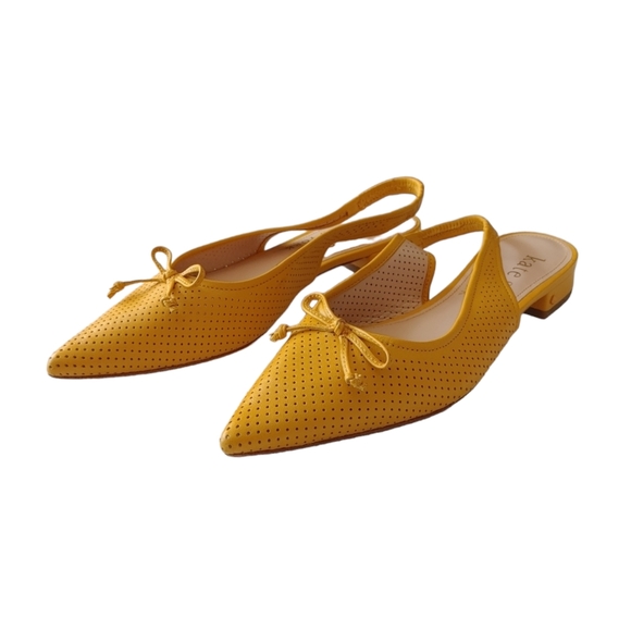 Kate Spade Yellow Sling Back Leather Flats - Picture 16 of 16